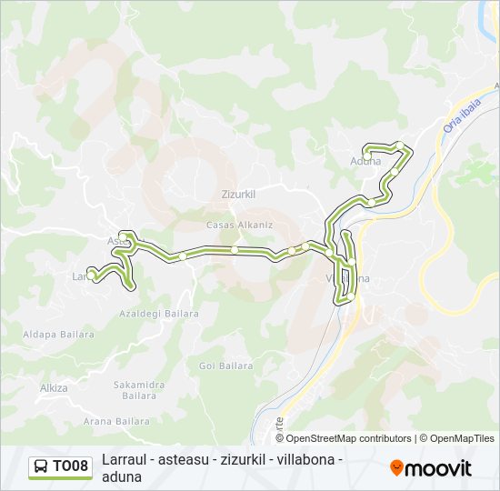 Mapa de TO08 de autobús