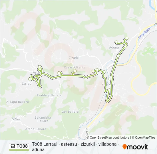 TO08 Bus Line Map