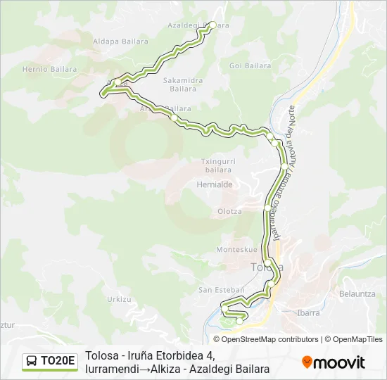 TO20E bus Mapa de línia
