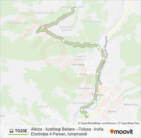 TO20E bus Mapa de línia