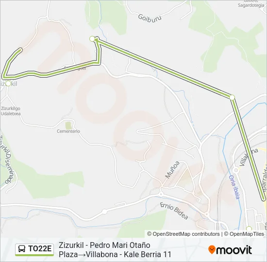 TO22E Bus Line Map