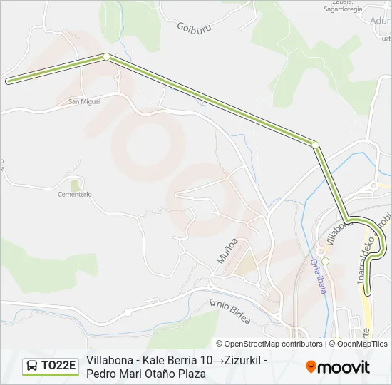 TO22E Bus Line Map