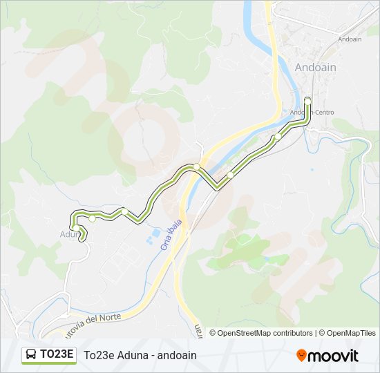 Mapa de TO23E de autobús