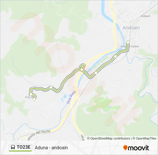 Mapa de TO23E de autobús