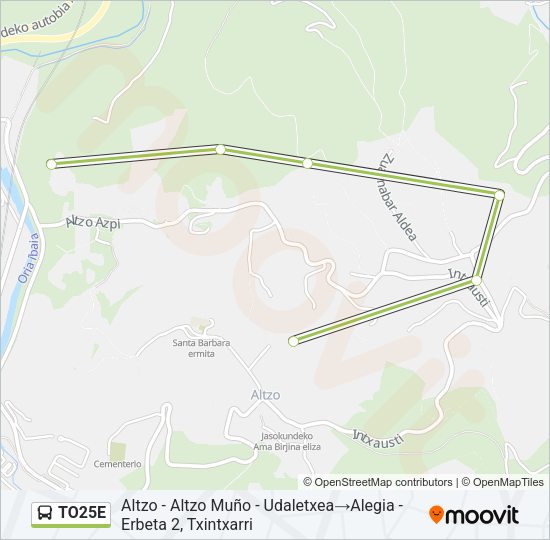 TO25E Bus Line Map