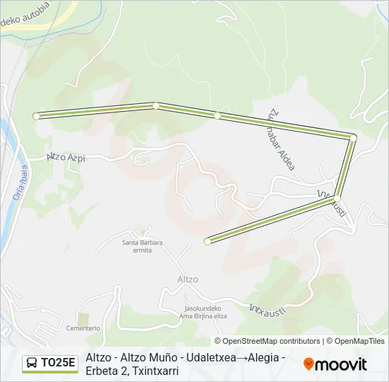 TO25E Bus Line Map