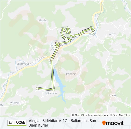 TO26E Bus Line Map