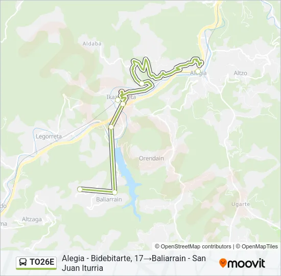 TO26E Bus Line Map
