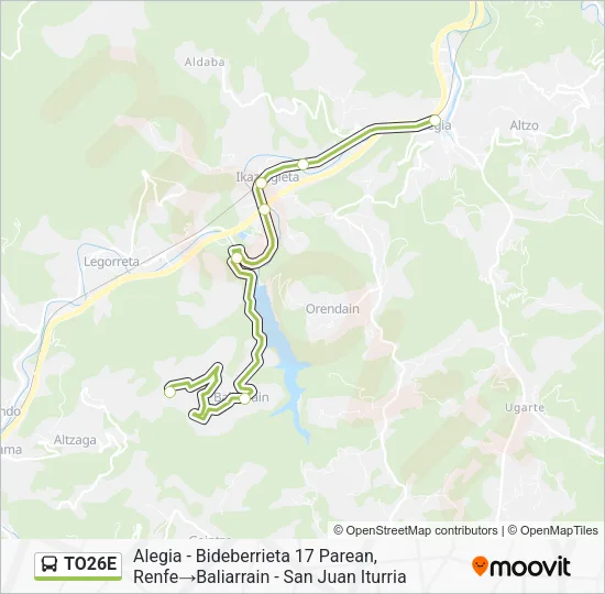 TO26E bus Mapa de línia