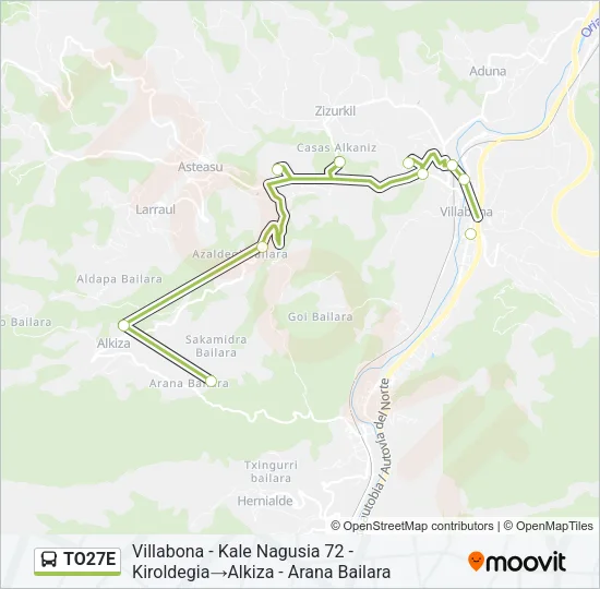TO27E Bus Line Map