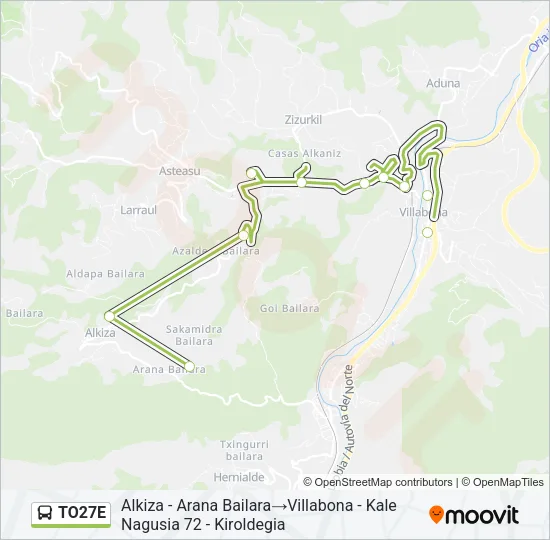 TO27E Bus Line Map