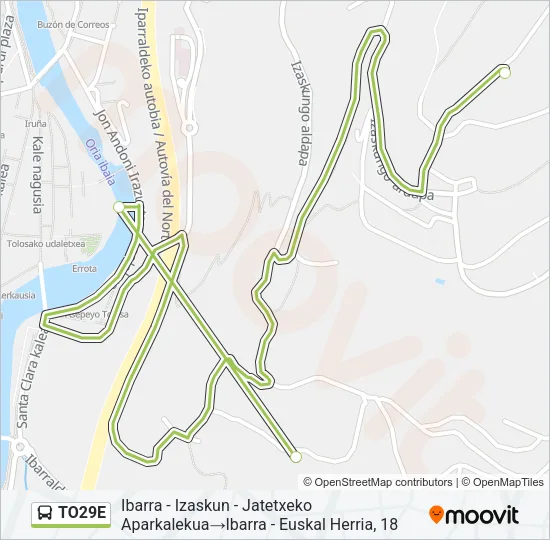 TO29E Bus Line Map