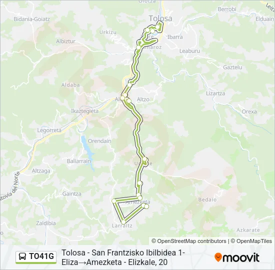 TO41G Bus Line Map