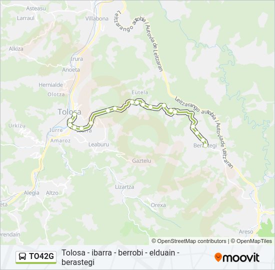 Mapa de TO42G de autobús