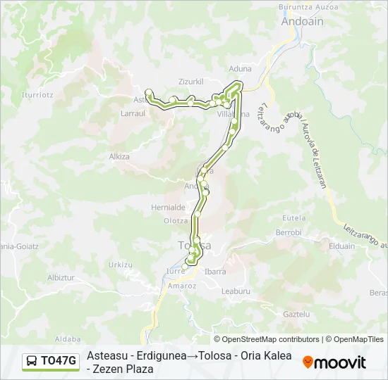 TO47G Bus Line Map