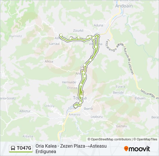 Mapa de TO47G de autobús