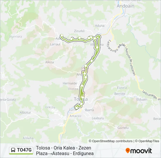 TO47G Bus Line Map