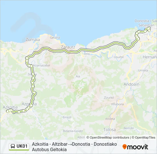 UK01 Bus Line Map