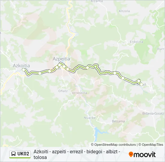UK02 Bus Line Map