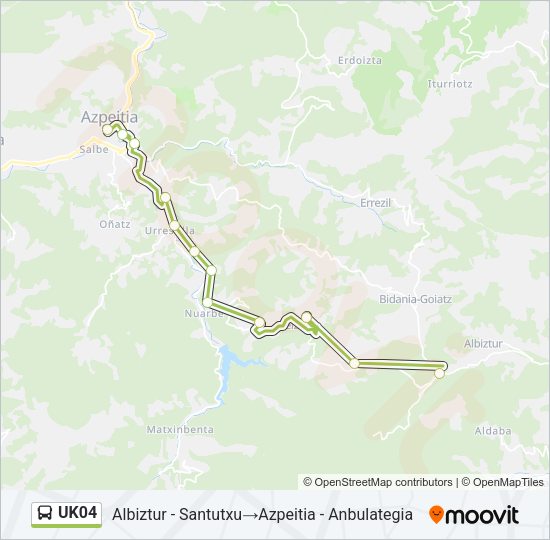 Mapa de UK04 de autobús