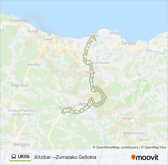 Mapa de UK06 de autobús