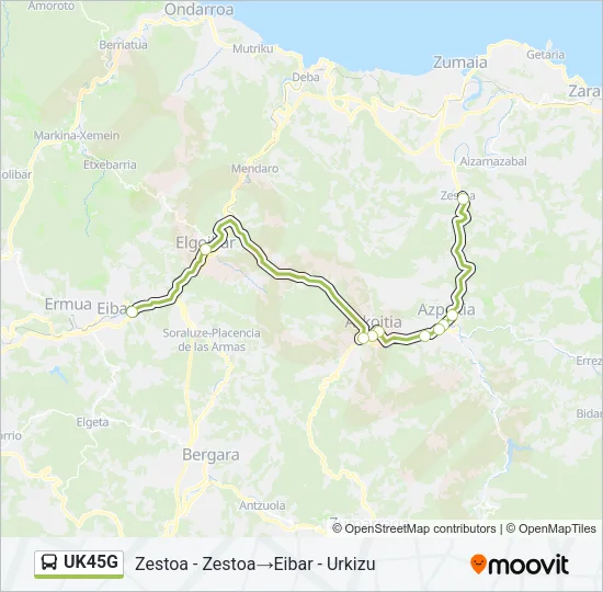 UK45G Bus Line Map