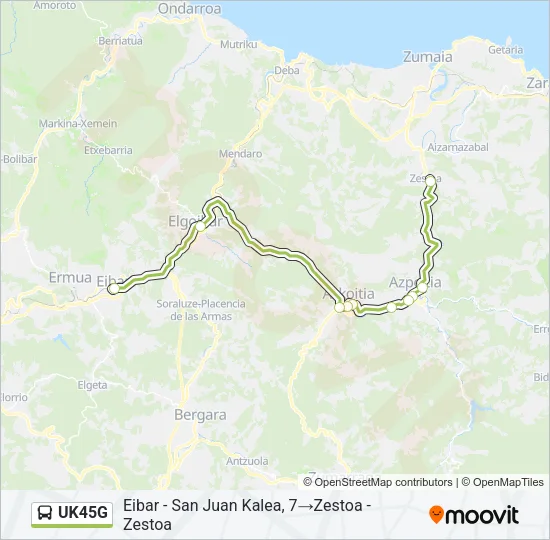 UK45G Bus Line Map