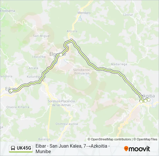 UK45G Bus Line Map