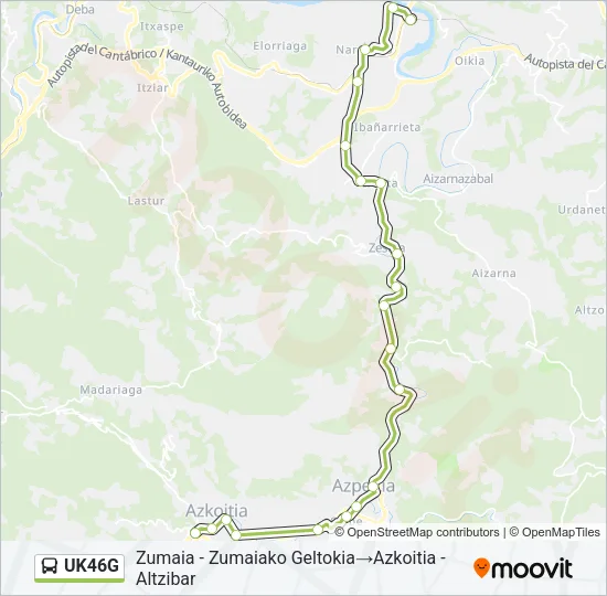 UK46G Bus Line Map