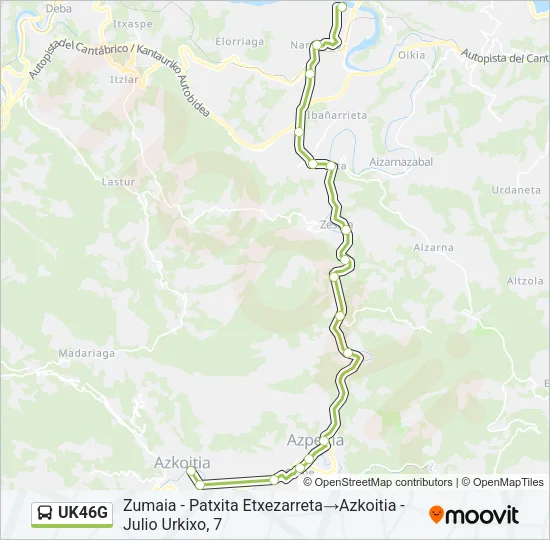 UK46G Bus Line Map