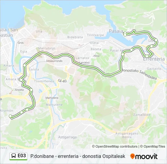 E03 Bus Line Map