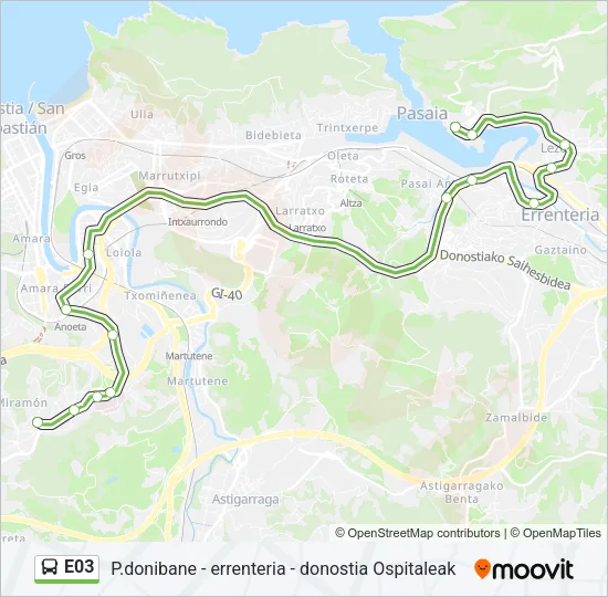 E03 Bus Line Map