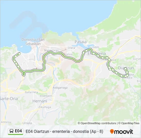 E04 bus Mapa de línia