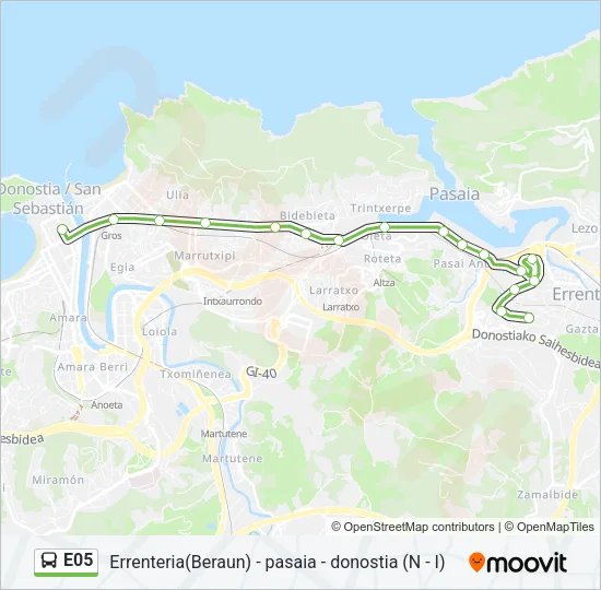 E05 Bus Line Map