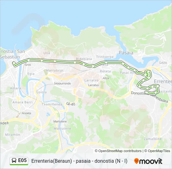 E05 Bus Line Map