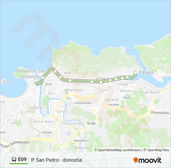 E09 Bus Line Map