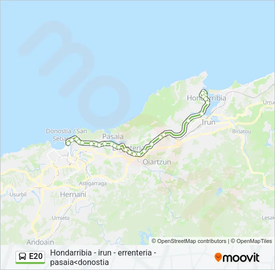 E20 Bus Line Map