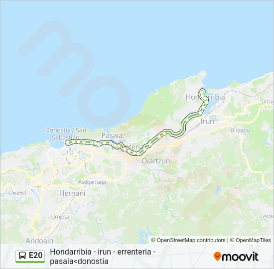 E20 Bus Line Map