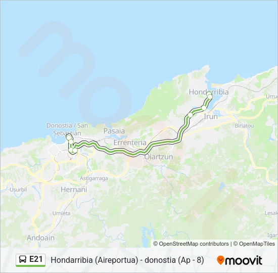 E21 Bus Line Map