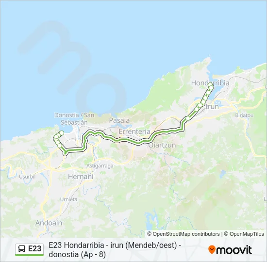 E23 Bus Line Map