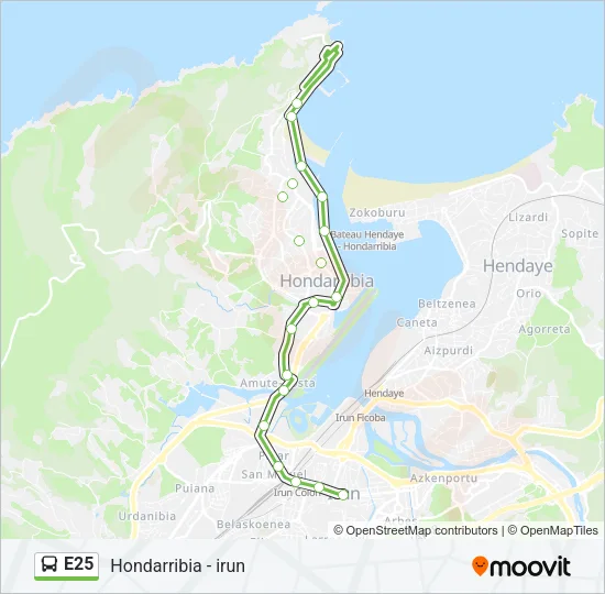 E25 Bus Line Map