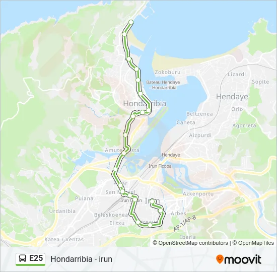 E25 Bus Line Map