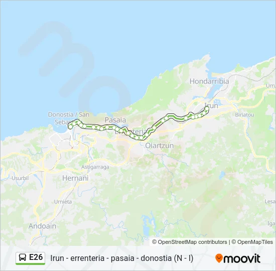 E26 Bus Line Map