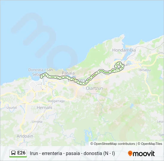 E26 Bus Line Map