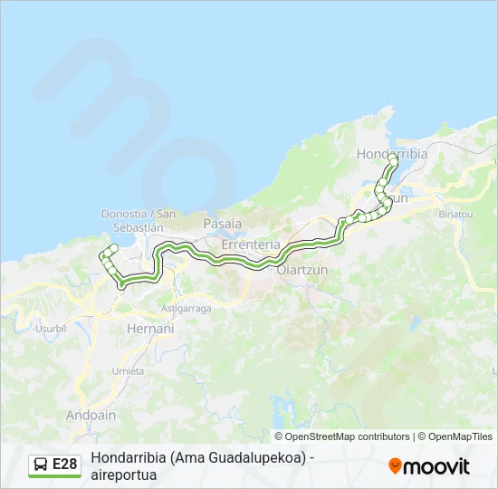 E28 Bus Line Map