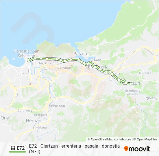 E72 Bus Line Map