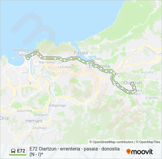 E72 Bus Line Map