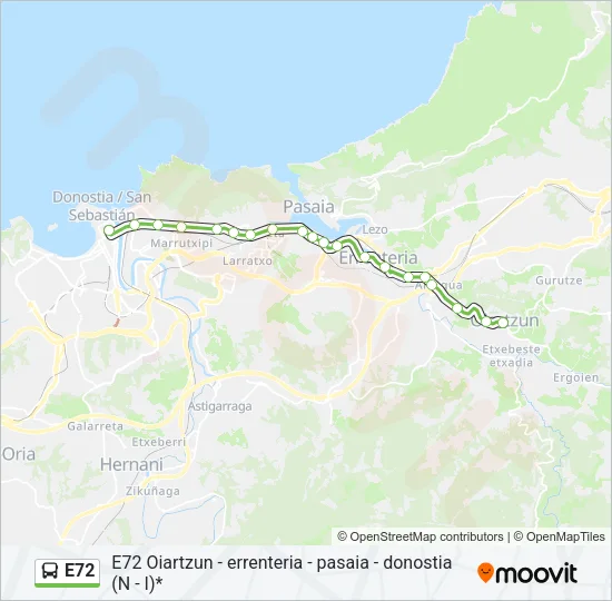 E72 Bus Line Map