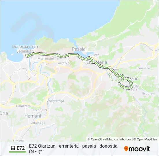 E72 Bus Line Map