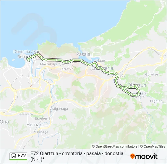 E72 Bus Line Map